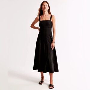 Abercrombie & Fitch Black Midi Dress